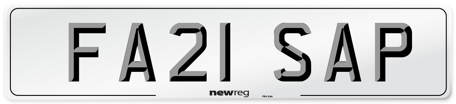 FA21 SAP Number Plate from New Reg